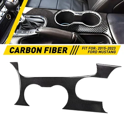 Calcomanía adhesiva de cubierta de panel de cambios de fibra de carbono para Ford Mustang 2015-2023 Foto 1 de 4
