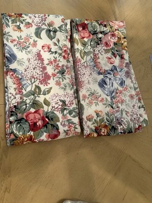 Painéis de bolso vintage Ralph Lauren Allison vara floral forrada 40 x 86 dois painéis - Imagem 1 de 4