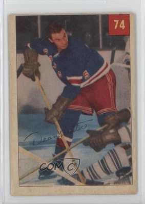 1954-55 Parkhurst Dean Prentice (Text Back) #74 Rookie RC - Image 1 of 2