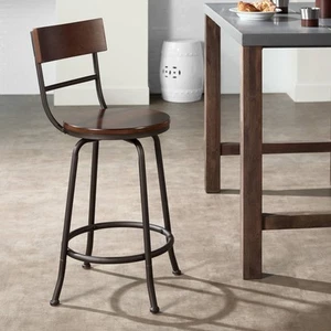 Langdon Bronze Swivel Bar Stool 24 1/4" High Industrial Kitchen Counter Island - Picture 1 of 9