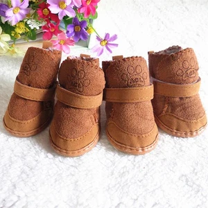 Winter Warm Shoes 4Pcs/Set Cute Dog Boots Snow Walking Puppy Sneakers Supplies/ - Picture 1 of 16