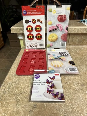 Juego de 4 moldes de caramelo para galletas Wilton 2 diseños 6 cavidades plástico NUEVO  Foto 1 de 4