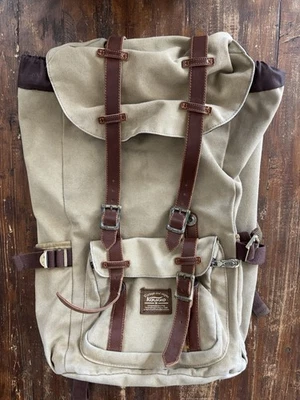 Kaukko Mochila Senderismo Camping Viaje Cartera Laptop Caqui Lona - Defecto Foto 1 de 4