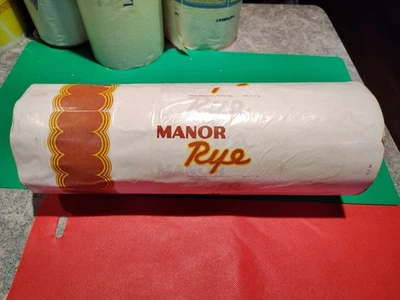 Vintage Manor Rye Bread Paper Wax Roll Store Advertising 1 1/2"X 14" Texas  - Image 1 of 4