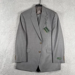 NEW Ralph Lauren Suit Men 46L Grey Pinstripe 2 Piece Wool Pant 40 Unhemmed - Picture 1 of 15