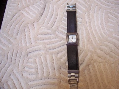 Ecclissi  Woman Watch Sterling Silver Leather band with link closure new battery - Image 1 of 4