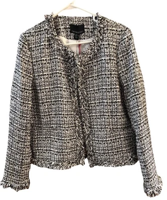 Cynthia Rowley Blazer NWT Sz XL Frayed Hems Tweed Professional Gorpcore Church - Image 1 of 4