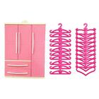 Pink Doll Wardrobe Decoration Birthday Gifts Storage Cabinet Scenery Furniture