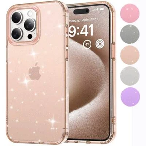 Schutzhülle Glitzer Für iPhone 16E 16 Pro Max 15 14 13 12 Case Silikon TPU+PC - Picture 1 of 22