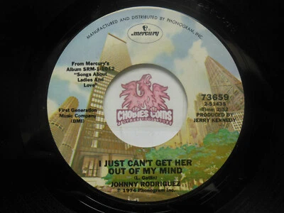 Johnny Rodriguez: I Just Can't Get Her Out Of My Mind / Lately, 45 RPM VG+ (WE) - Image 1 of 2