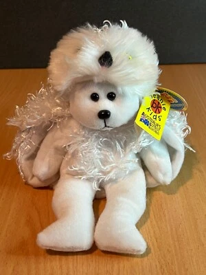 Vintage 1995 Beanie Kids Collectables Retired Hooty The White Owl Bear with tag - image 1 of 4