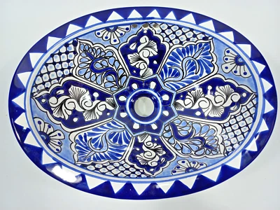 FREGADERO TALAVERA 16" X 12" Drop in o Undermount baño mexicano hecho a mano cerámica Foto 1 de 4