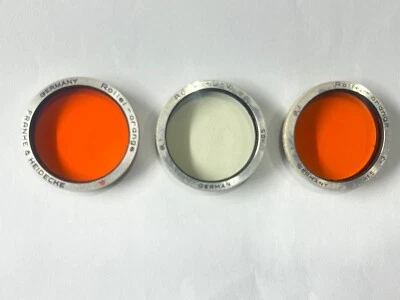 Rolleiflex Original Bay I Set Of 3 Filters. UV Filter & Two Orange Filters. - Image 1 of 4