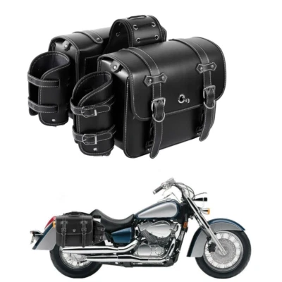 Side Saddle Bags with Cup Fit For Yamaha V-Star XVS 650 1100 Custom Silverado - Image 1 of 4