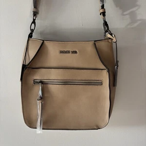 Neu mit Etikett Dolce Vita hellbraune Kunstleder-Umhängetasche Handtasche Kunstschlangenhautriemen - Bild 1 von 10