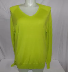 CALVIN KLEIN Women's Green Pullover V/Neck Sweater Size 1X - Picture 1 of 3