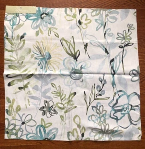 VERVAIN Rayas in Azure Blue 26 1/2 x 27" Linen Floral Fabric Sample - Picture 1 of 3