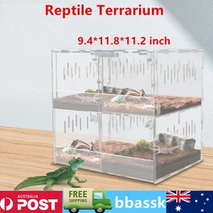 4 Grids Acrylic Pet Box Reptile Terrarium Lizard Climbing Spider Snake Cage Tank - Picture 1 of 16