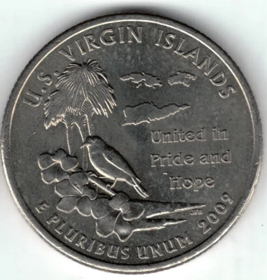 USA - 2009P - Washington ¼ $ - Virgin Islands - Rare - #18388 - Image 1 of 2