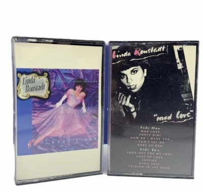 Cassette tape mix lot 2 vtg music song Linda Ronstadt mad love whats new crush - Image 1 of 3