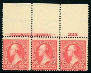 USA 1895 Washington 2¢ Carmine Scott # 267 Inscription Plate Number MNH J48 - Picture 1 of 6