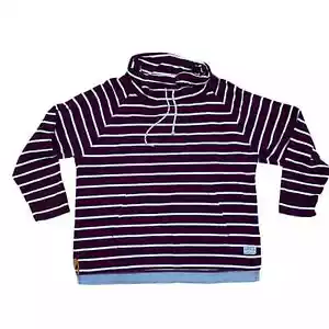 Orvis Sweatshirt Kordelzug Stehkragen vorne Beuteltasche Tasche gestreift Gr. Large - Bild 1 von 7