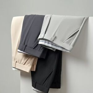Stylish Light Gray Trouser Pants for Men Above Ankle Korean Fashion Slacks