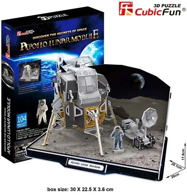 CUBIC FUN NASA Apollo Lunar Module Space 3D Puzzle DIY Model Building Kit Toy - Image 1 of 3