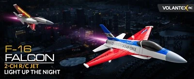US Volantex F16 Fighter 2.4G 2CH RC Airplane Remote Control Aerobatic Glider Toy - Image 1 of 4