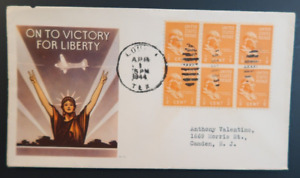 Statue On To Victory For Liberty 1944 Seconde Guerre mondiale enveloppe couverture patriotique