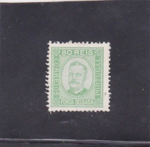 PONTA DELGADA / AZORES D. Carlos I 80 R. perf. 12,5 (1892/83) MH - Picture 1 of 1