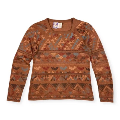 Top azteca tejido Offspring by Trisha Sayad de colección años 70 Foto 1 de 4