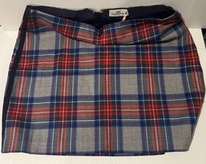 Vineyard Vines Womens Plaid Short Skirt Blue Red Zip Lined Wool Size 10 - Picture 1 of 4