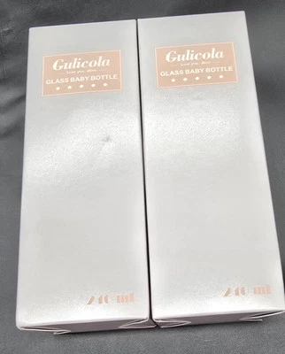 Lote de 2 biberones de vidrio natural Gulicola Love You, Mom 240 ml 8 OZ NUEVO EN CAJA Foto 1 de 4