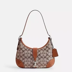 Bolso Hobo Coach Hamptons en Cristal Signature Jacquard CW654 Ámbar Pulido Nuevo con Etiquetas - Imagen 1 de 16
