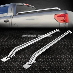FOR 07-13 SILVERADO/SIERRA 1500-3500 78" BED 65" STAINLESS STEEL TRUCK RAIL BARS - Picture 1 of 6