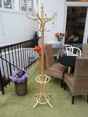 Peg wood hanger hat and coat stand rack Hall Storage umbrella Hook Antique Style - Image 1 of 4
