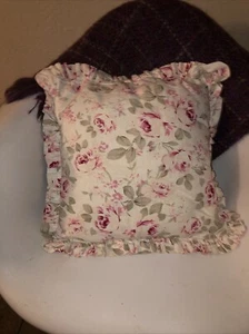 Simply Shabby Chic Rosalie Throw Pillow Pink Rose Ruffle Cottage With Insert - Picture 1 of 3