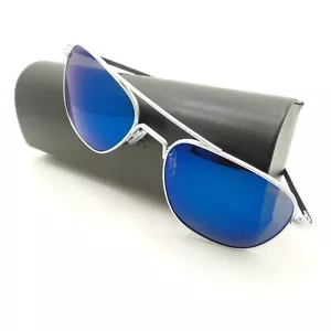 Randolph Pilotensonnenbrille matt chrom atlantischblau Bajonett neu authentisch USA - Bild 1 von 7