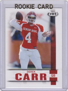 DEREK CARR ROOKIE CARD Senior Bowl 2014 COLLEGE FOOTBALL RC Fresno State RAIDERS - Picture 1 of 2