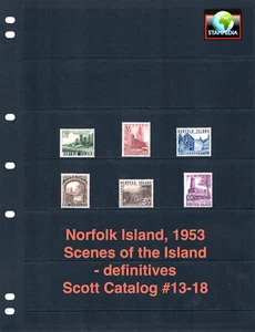 $57.95 Scott Value - 1953 NORFOLK ISLAND Scenes definitives CV MNH NH UM - Picture 1 of 6