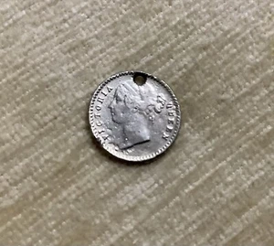 East India Company ~ Two Annas coin 1841 ~ India Queen Victoria (holed) - Picture 1 of 4