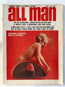 Vintage: ALL MAN Men's Magazine Sept. 1968 Lisa Lambert, Sherry Peters - Picture 1 of 2