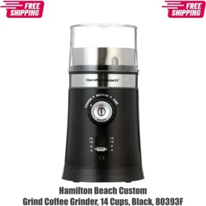 Hamilton Beach Custom Grind Coffee Grinder, 14 Cups, Black, 80393F - Picture 1 of 12