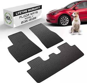 All Weather Front & Rear Heavy Duty Floor Mats For 2020-2024 Tesla Model Y - Picture 1 of 8