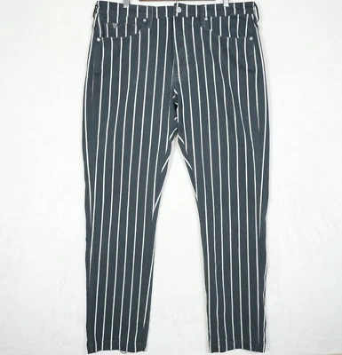 Rare - Guess Carpenter Jeans Men's 34x32 Black Striped Button Fly Denim Y2K - Image 1 of 4