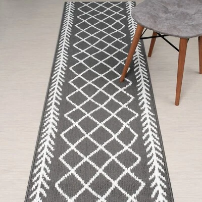 ORFA Custom Cut Hallway Runner Rug, Non Slip Floor Mat, Your Choice of Length, Grey