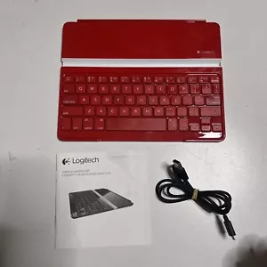 Logitech Ultrathin Keyboard Cover Red Wireless Bluetooth Red for iPad 920-004925 - Picture 1 of 13