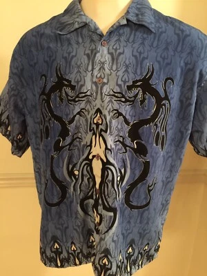 Camisa Club Steve & Barry’s Para Hombre Manga Corta S/S Camisa XL Azul Blanco Negro Usada en Excelente Condición Foto 1 de 4