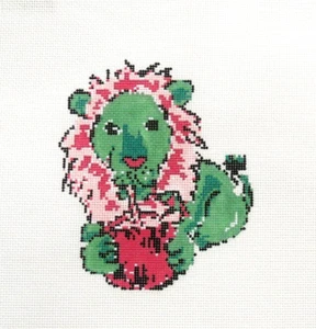 Blue Waters Vacation Lion Handpainted Needlepoint Canvas - Picture 1 of 1